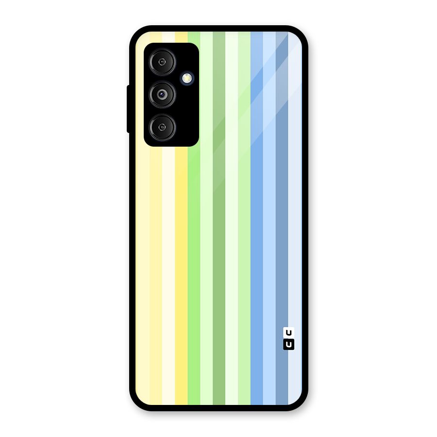 Minimal Pastel Shades Stripes Glass Back Case for Galaxy M14 5G