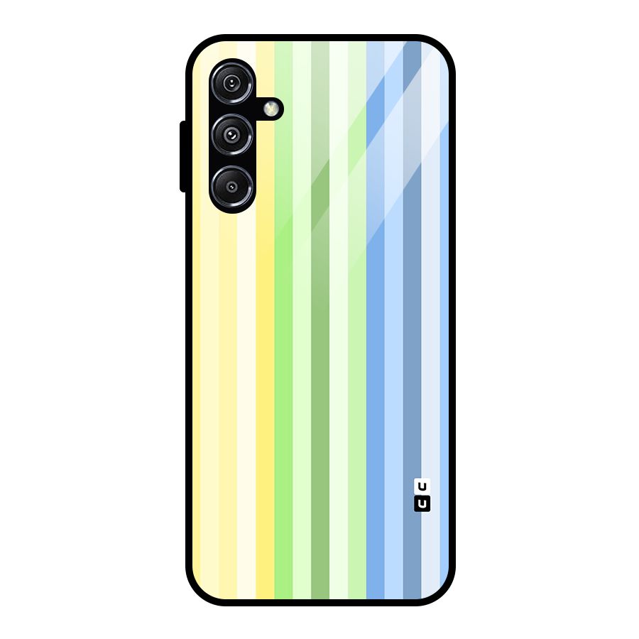 Minimal Pastel Shades Stripes Glass Back Case for Galaxy M34 5G