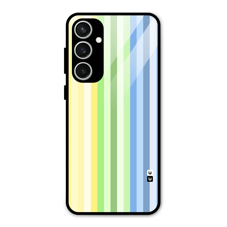 Minimal Pastel Shades Stripes Glass Back Case for Galaxy S23 FE