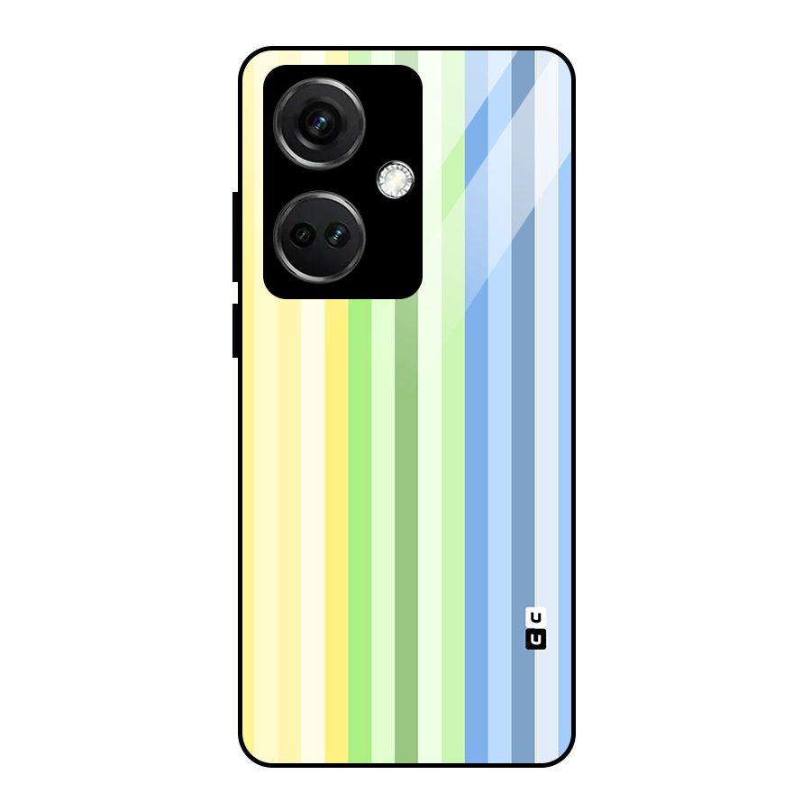Minimal Pastel Shades Stripes Glass Back Case for OnePlus Nord CE 3 5G
