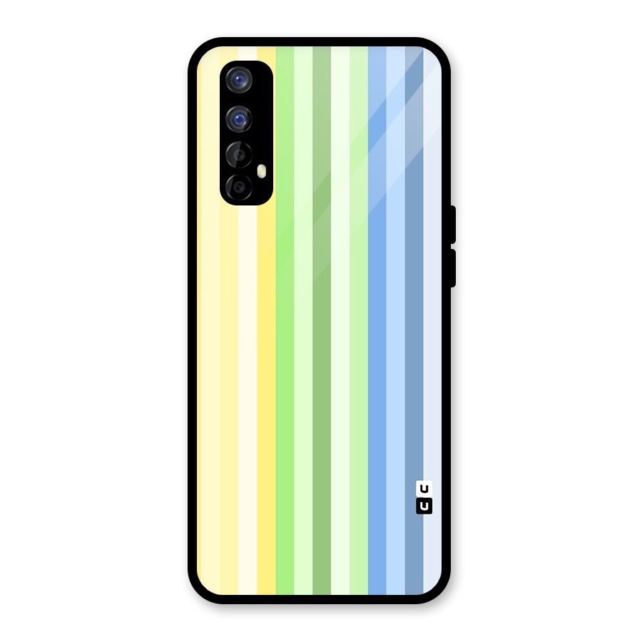 Minimal Pastel Shades Stripes Glass Back Case for Realme 7