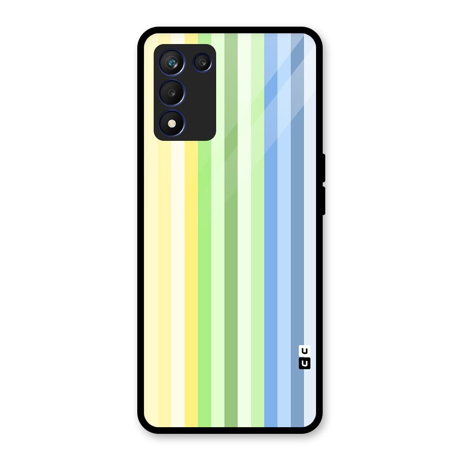 Minimal Pastel Shades Stripes Glass Back Case for Realme 9 5G Speed