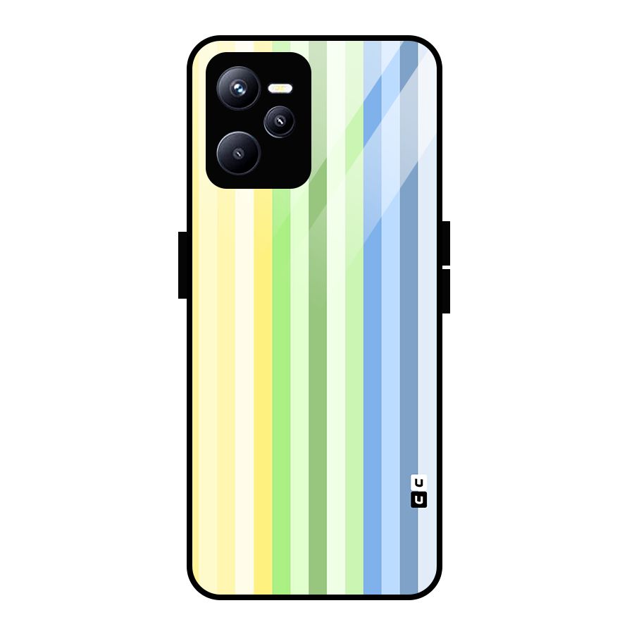 Minimal Pastel Shades Stripes Glass Back Case for Realme C35
