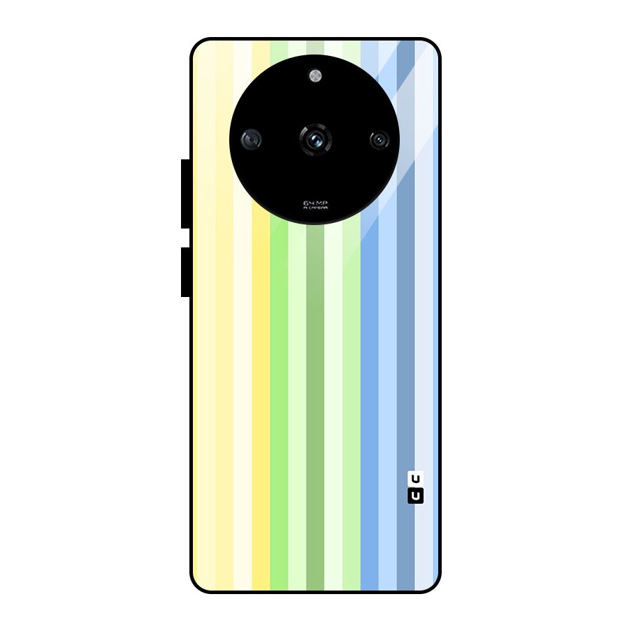 Minimal Pastel Shades Stripes Glass Back Case for Realme Narzo 60 5G