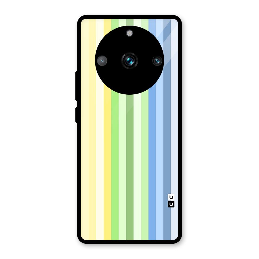 Minimal Pastel Shades Stripes Glass Back Case for Realme Narzo 60 Pro