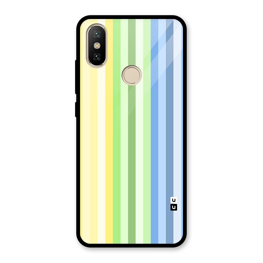 Minimal Pastel Shades Stripes Glass Back Case for Redmi A2
