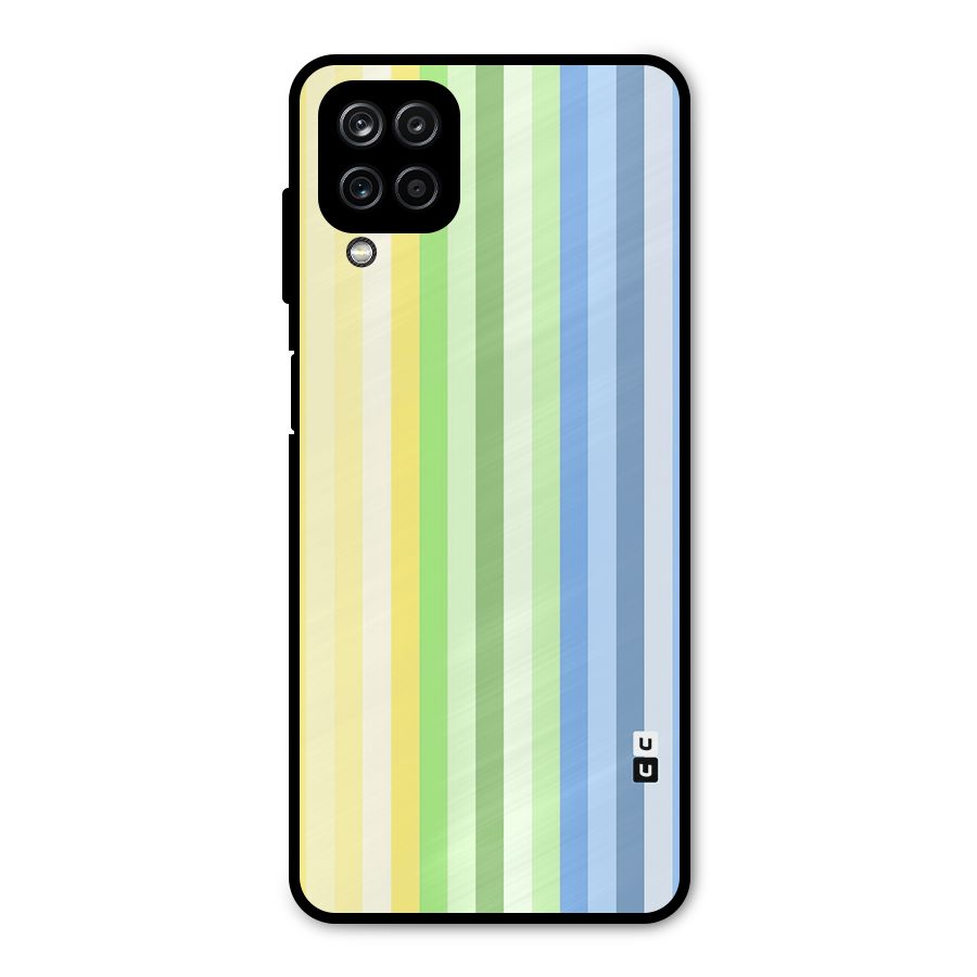 Minimal Pastel Shades Stripes Metal Back Case for Galaxy A12