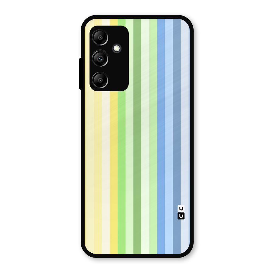 Minimal Pastel Shades Stripes Metal Back Case for Galaxy A14 5G