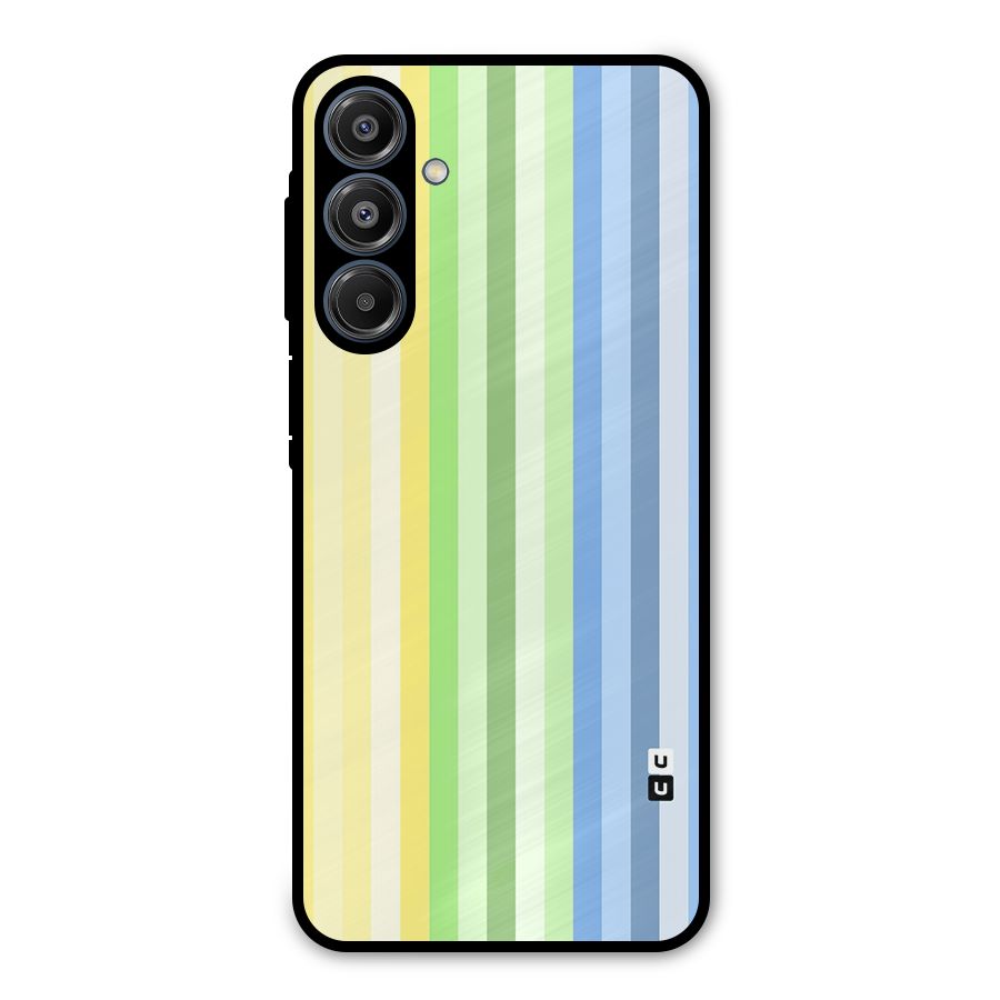 Minimal Pastel Shades Stripes Metal Back Case for Galaxy A16 5G