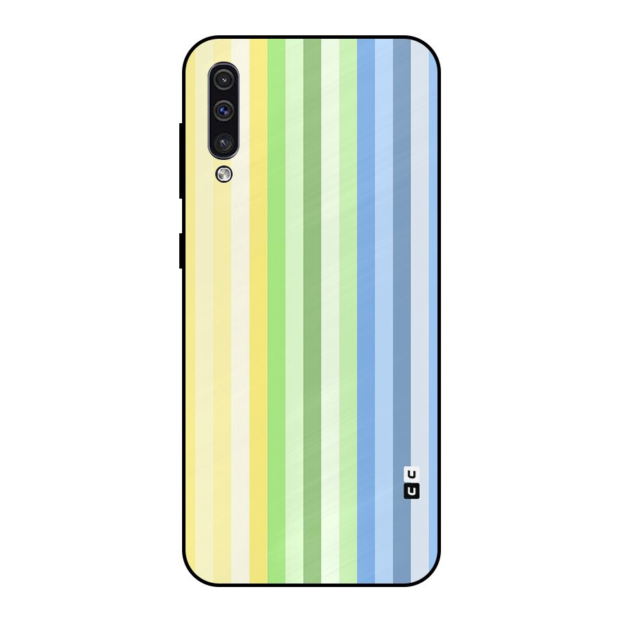 Minimal Pastel Shades Stripes Metal Back Case for Galaxy A30s