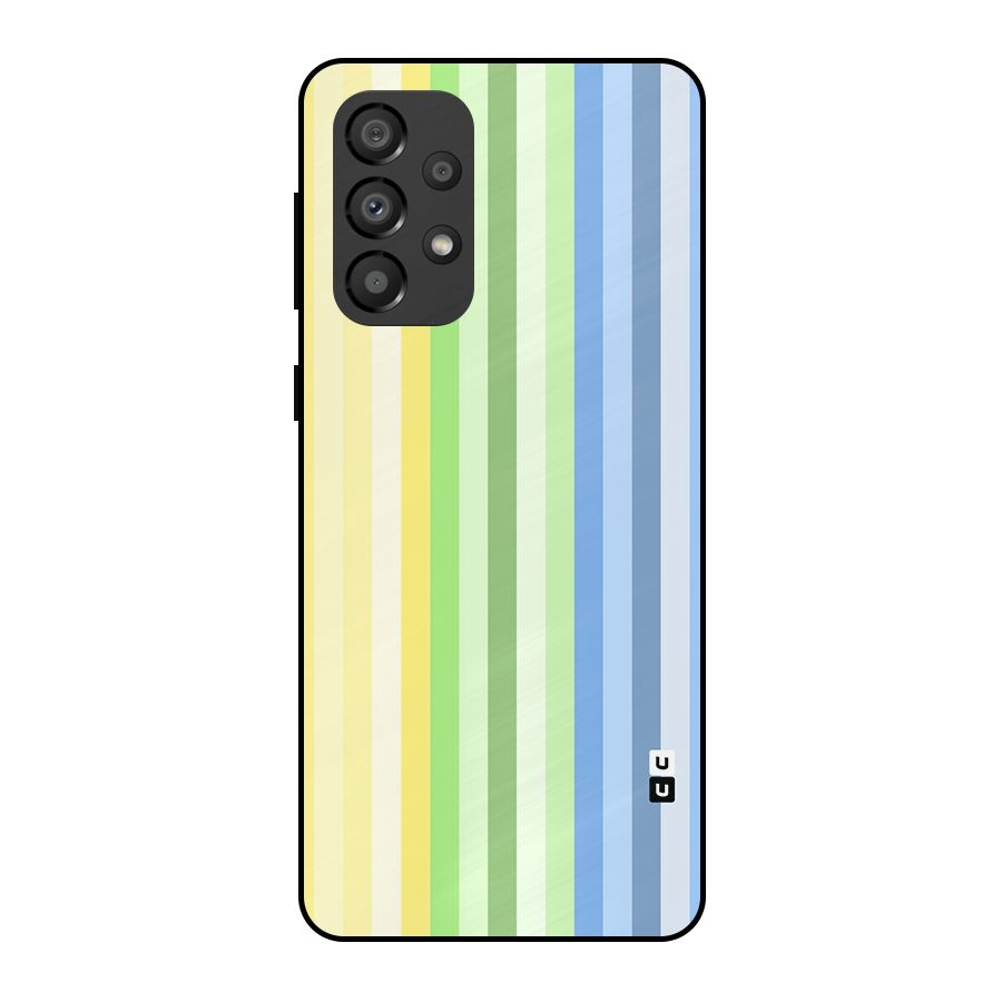 Minimal Pastel Shades Stripes Metal Back Case for Galaxy A33 5G