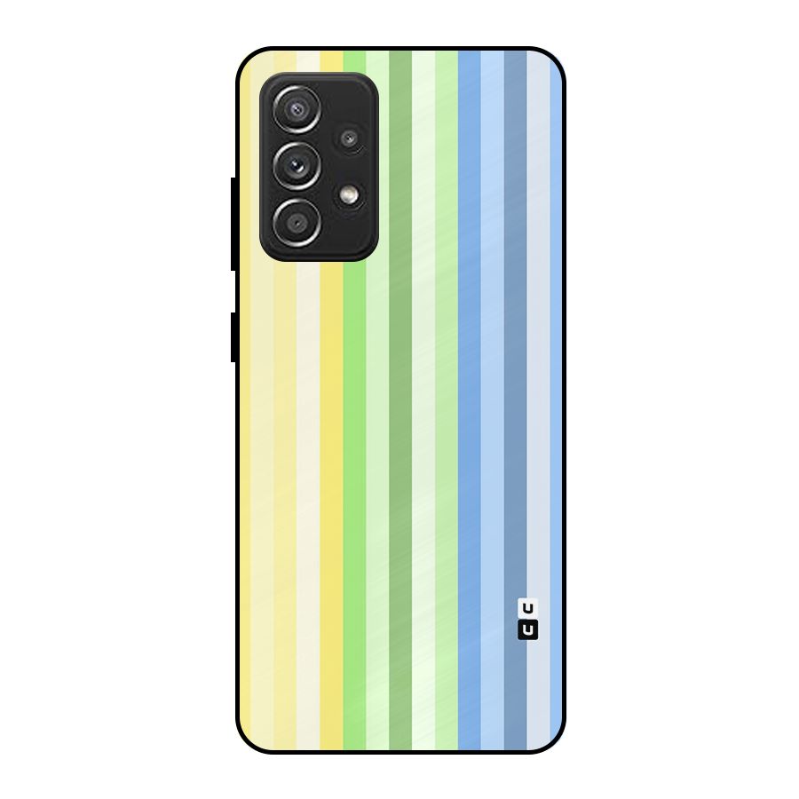 Minimal Pastel Shades Stripes Metal Back Case for Galaxy A52s 5G