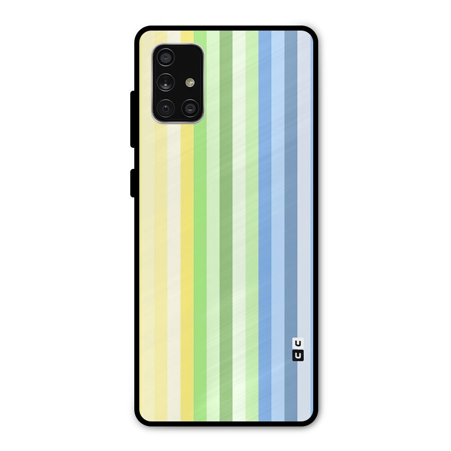 Minimal Pastel Shades Stripes Metal Back Case for Galaxy A71