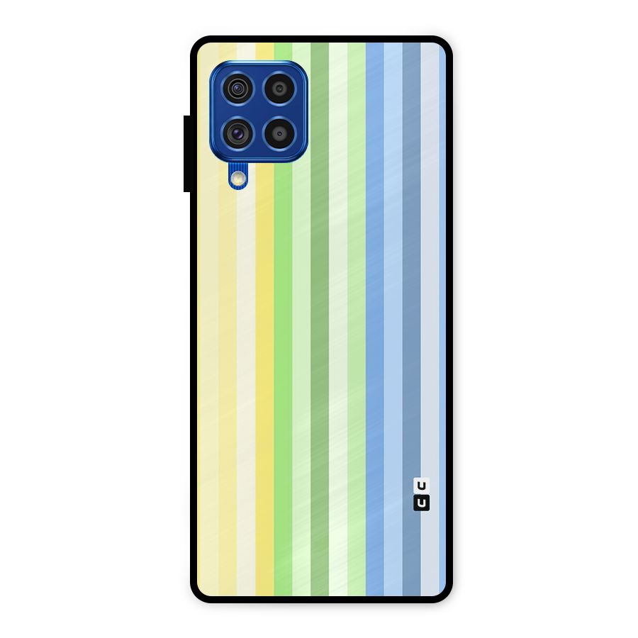 Minimal Pastel Shades Stripes Metal Back Case for Galaxy F62