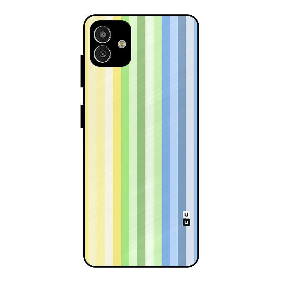 Minimal Pastel Shades Stripes Metal Back Case for Galaxy M13 5G
