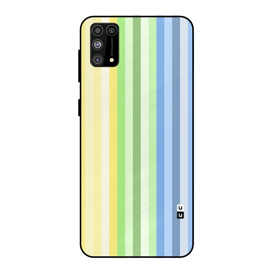 Minimal Pastel Shades Stripes Metal Back Case for Galaxy M31