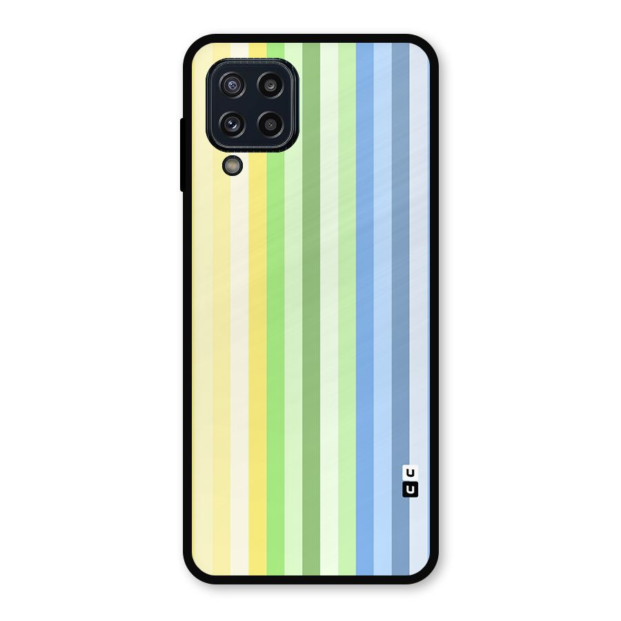 Minimal Pastel Shades Stripes Metal Back Case for Galaxy M32