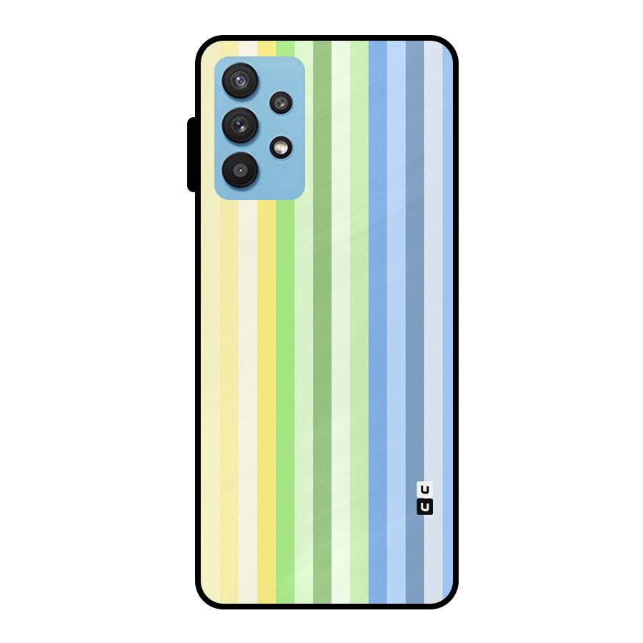 Minimal Pastel Shades Stripes Metal Back Case for Galaxy M32 5G