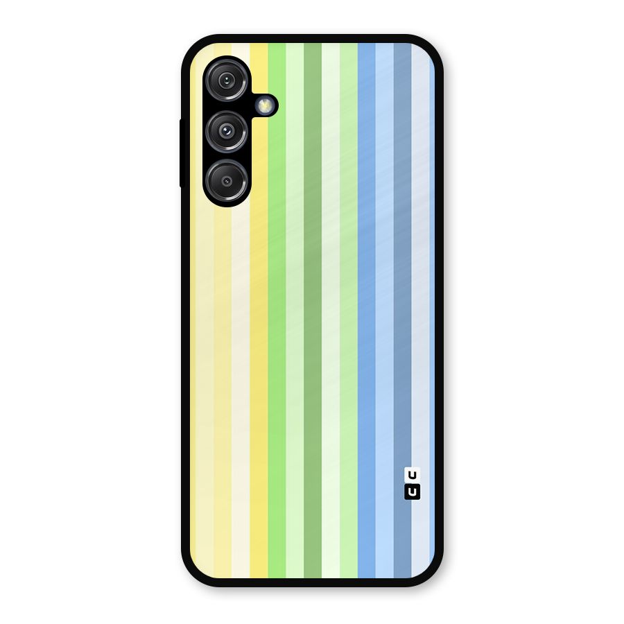 Minimal Pastel Shades Stripes Metal Back Case for Galaxy M34 5G