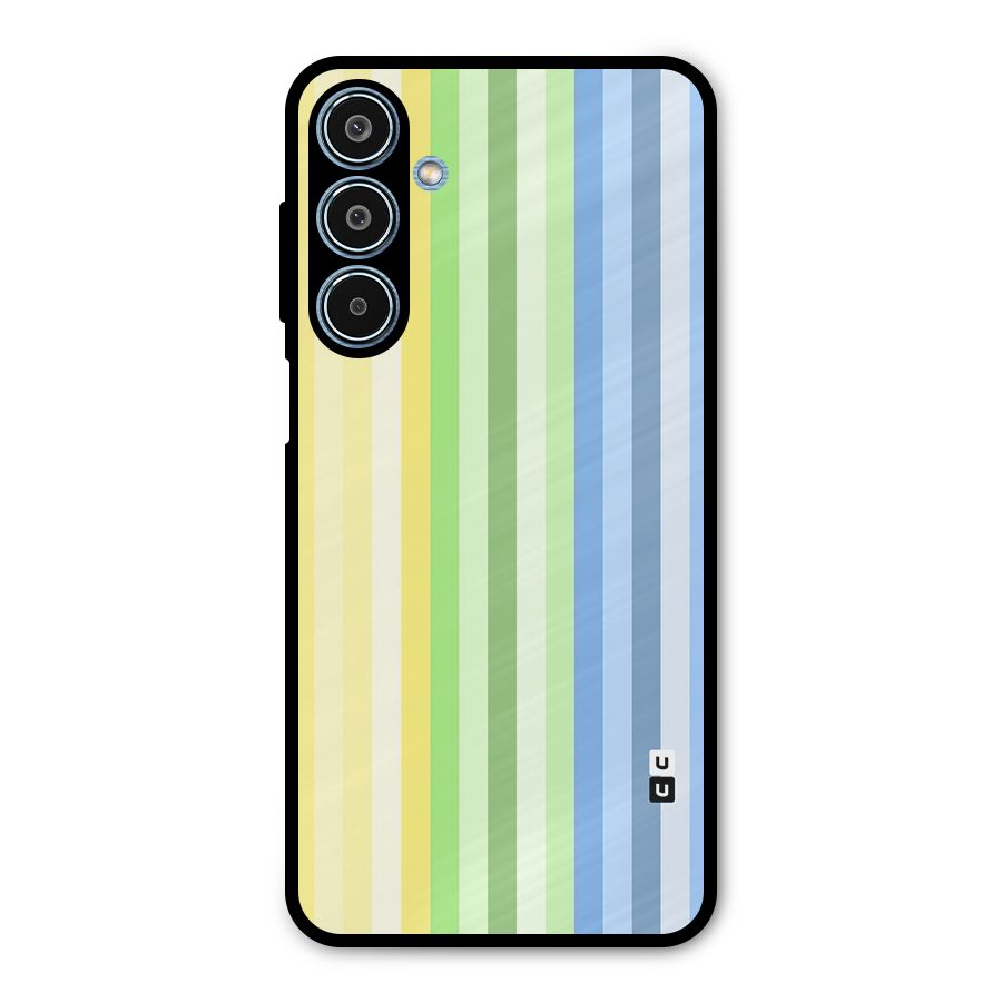 Minimal Pastel Shades Stripes Metal Back Case for Galaxy M35