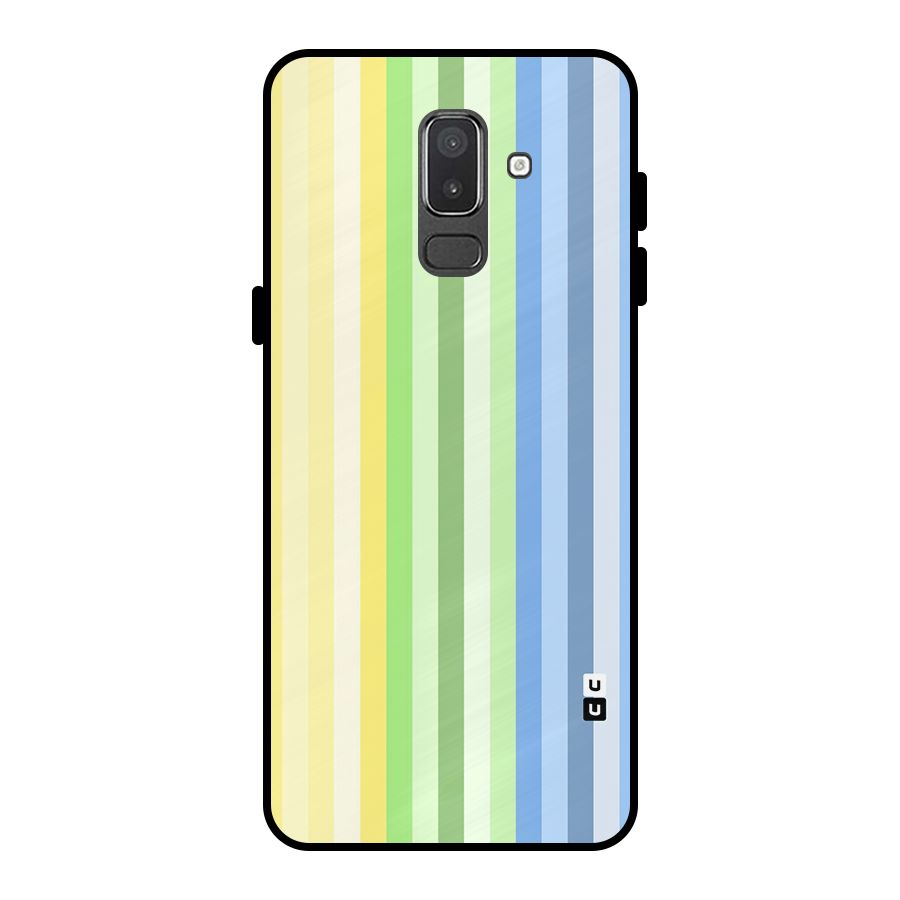 Minimal Pastel Shades Stripes Metal Back Case for Galaxy On8 (2018)