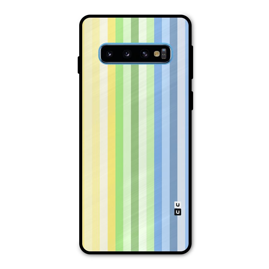 Minimal Pastel Shades Stripes Metal Back Case for Galaxy S10