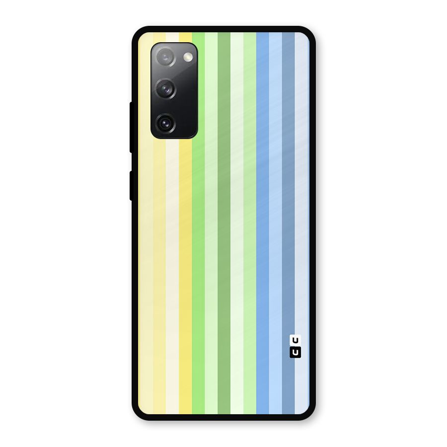 Minimal Pastel Shades Stripes Metal Back Case for Galaxy S20 FE 5G