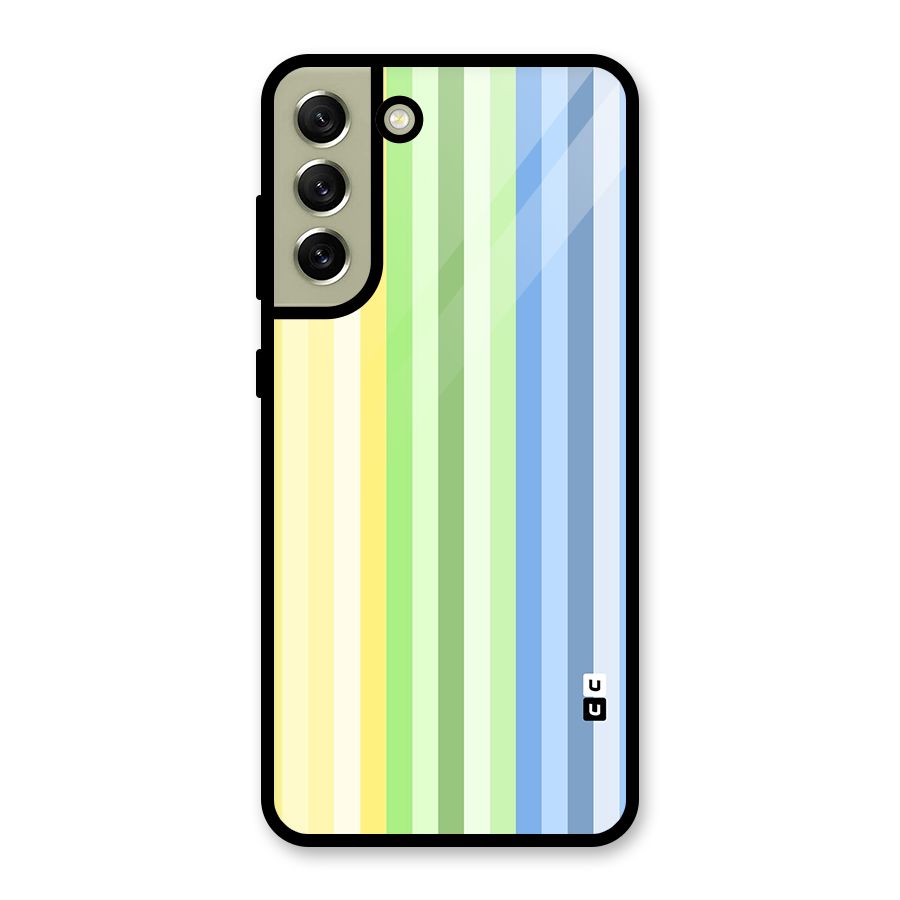 Minimal Pastel Shades Stripes Metal Back Case for Galaxy S21 FE 5G (2023)