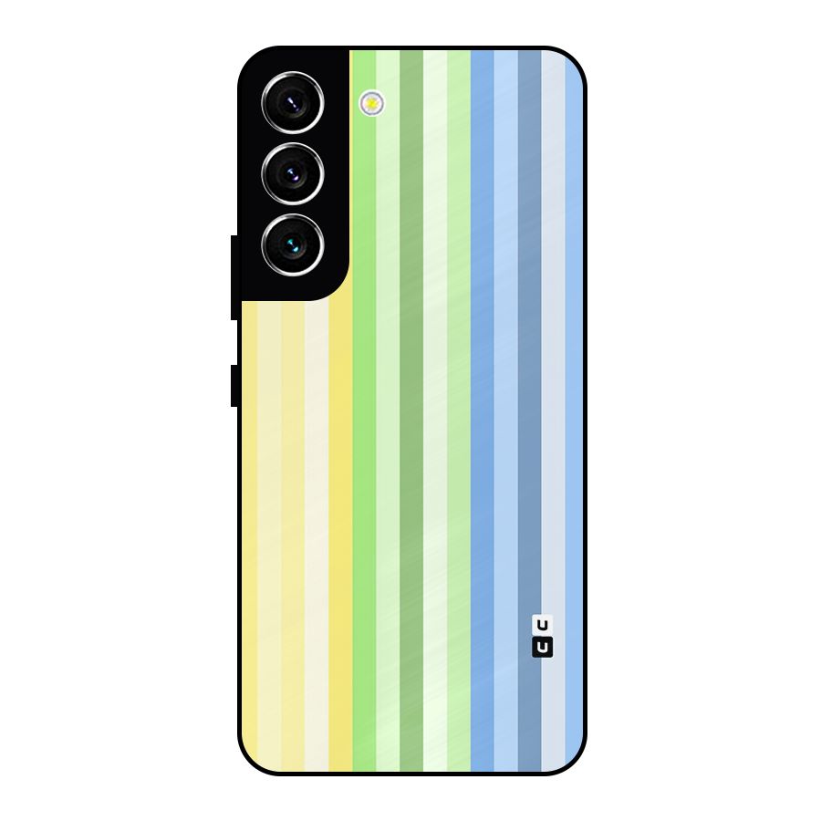 Minimal Pastel Shades Stripes Metal Back Case for Galaxy S22 5G
