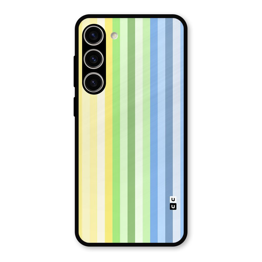 Minimal Pastel Shades Stripes Metal Back Case for Galaxy S23 Plus