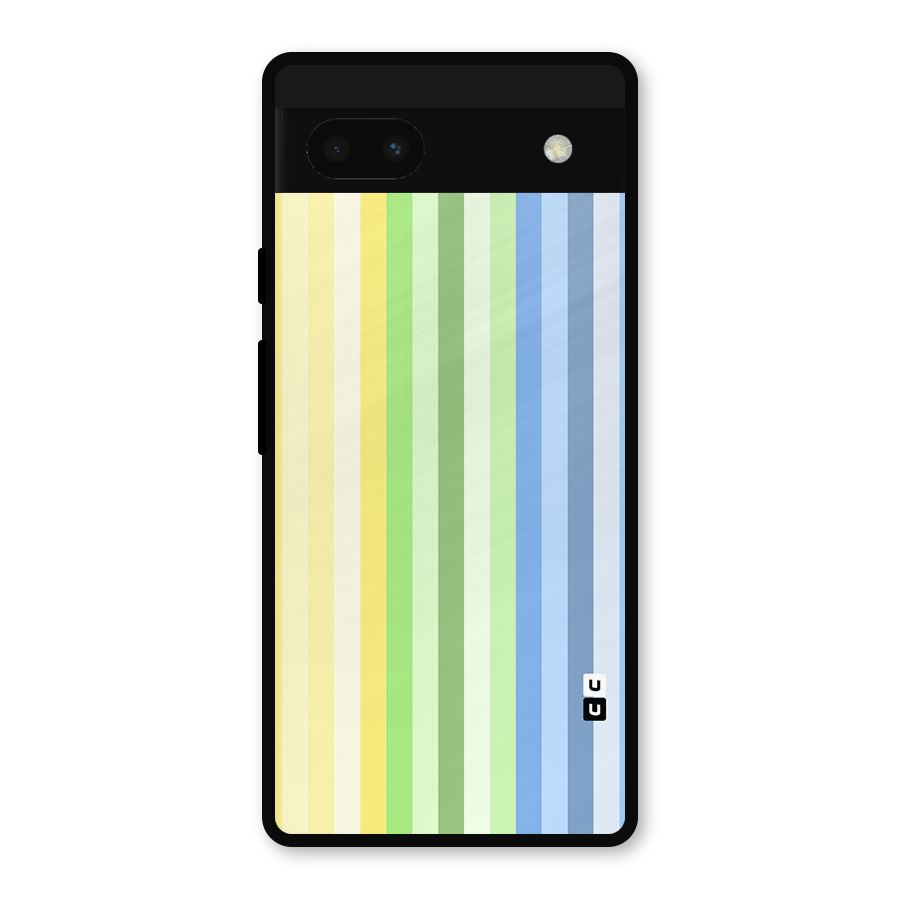 Minimal Pastel Shades Stripes Metal Back Case for Google Pixel 6a