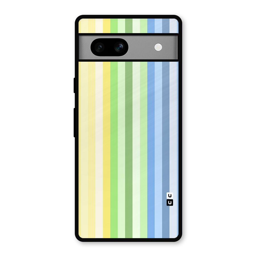 Minimal Pastel Shades Stripes Metal Back Case for Google Pixel 7a