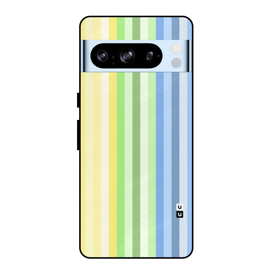 Minimal Pastel Shades Stripes Metal Back Case for Google Pixel 8 Pro