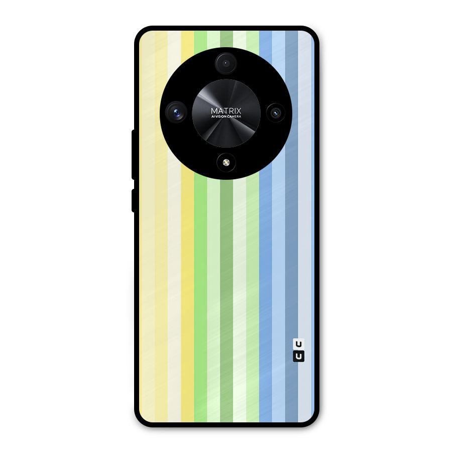 Minimal Pastel Shades Stripes Metal Back Case for Honor X9b