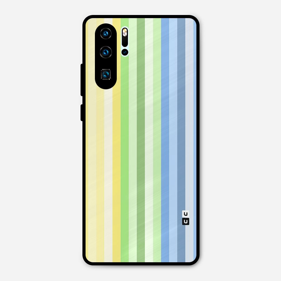 Minimal Pastel Shades Stripes Metal Back Case for Huawei P30 Pro