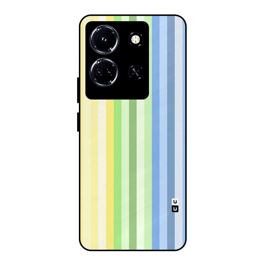 Minimal Pastel Shades Stripes Metal Back Case for Infinix Note 30 5G