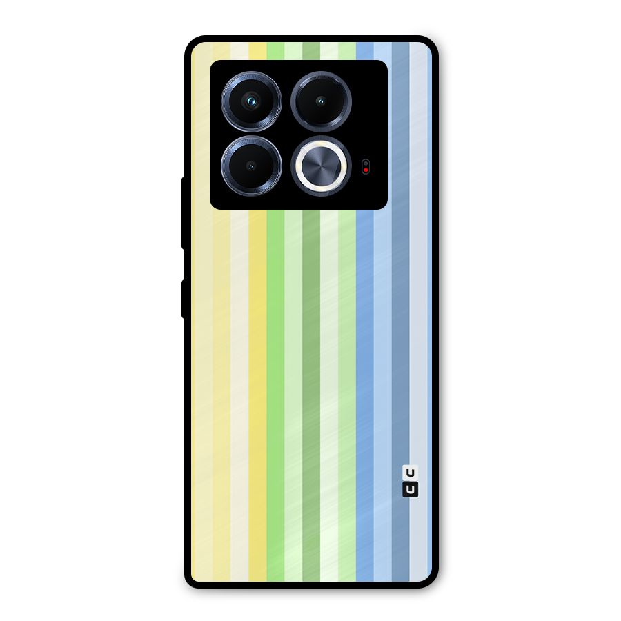 Minimal Pastel Shades Stripes Metal Back Case for Infinix Note 40 5G