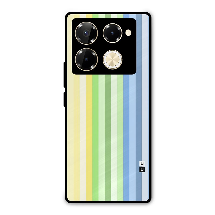Minimal Pastel Shades Stripes Metal Back Case for Infinix Note 40 Pro Plus