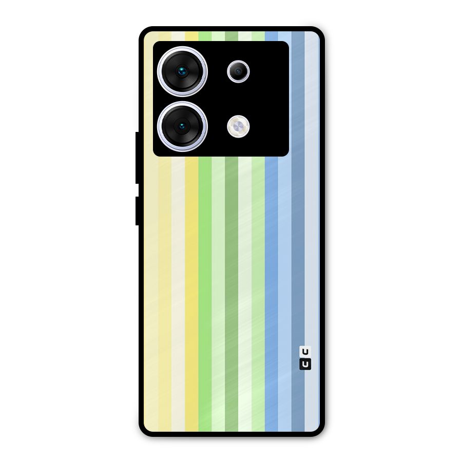 Minimal Pastel Shades Stripes Metal Back Case for Infinix Zero 30 5G