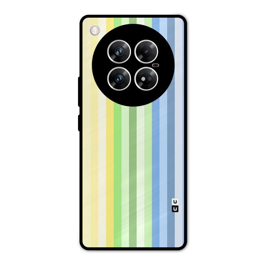 Minimal Pastel Shades Stripes Metal Back Case for Infinix Zero 40 5G