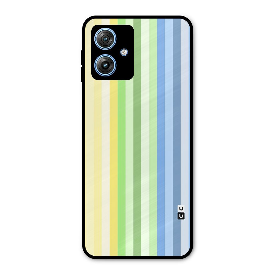 Minimal Pastel Shades Stripes Metal Back Case for Moto G54