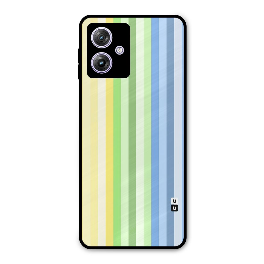 Minimal Pastel Shades Stripes Metal Back Case for Moto G64