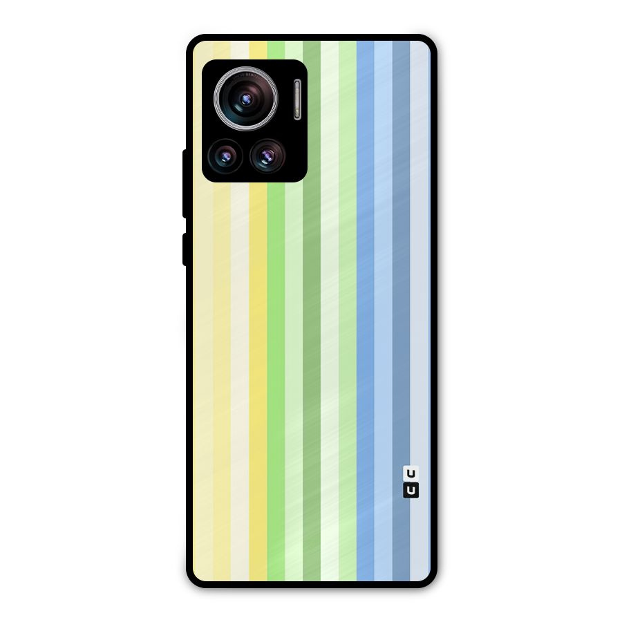 Minimal Pastel Shades Stripes Metal Back Case for Motorola Edge 30 Ultra