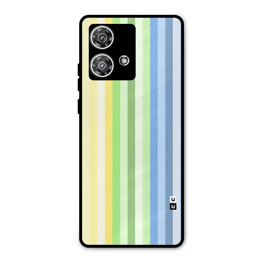 Minimal Pastel Shades Stripes Metal Back Case for Motorola Edge 40 Neo