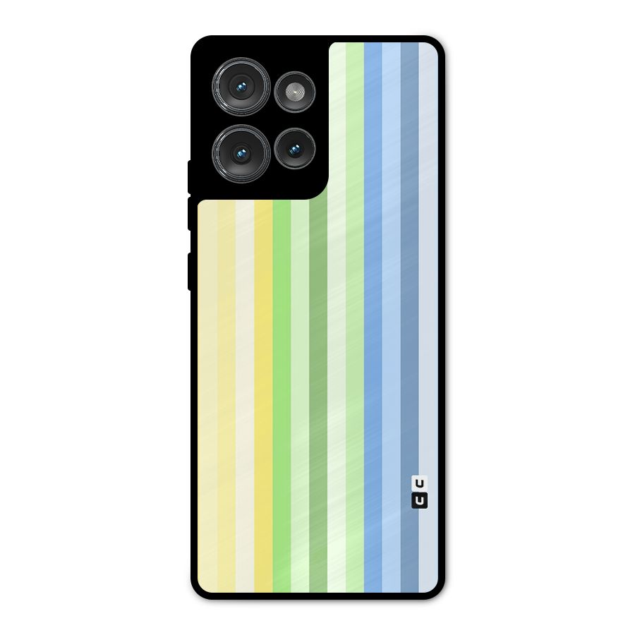 Minimal Pastel Shades Stripes Metal Back Case for Motorola Edge 50