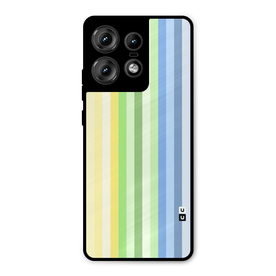 Minimal Pastel Shades Stripes Metal Back Case for Motorola Edge 50 Pro