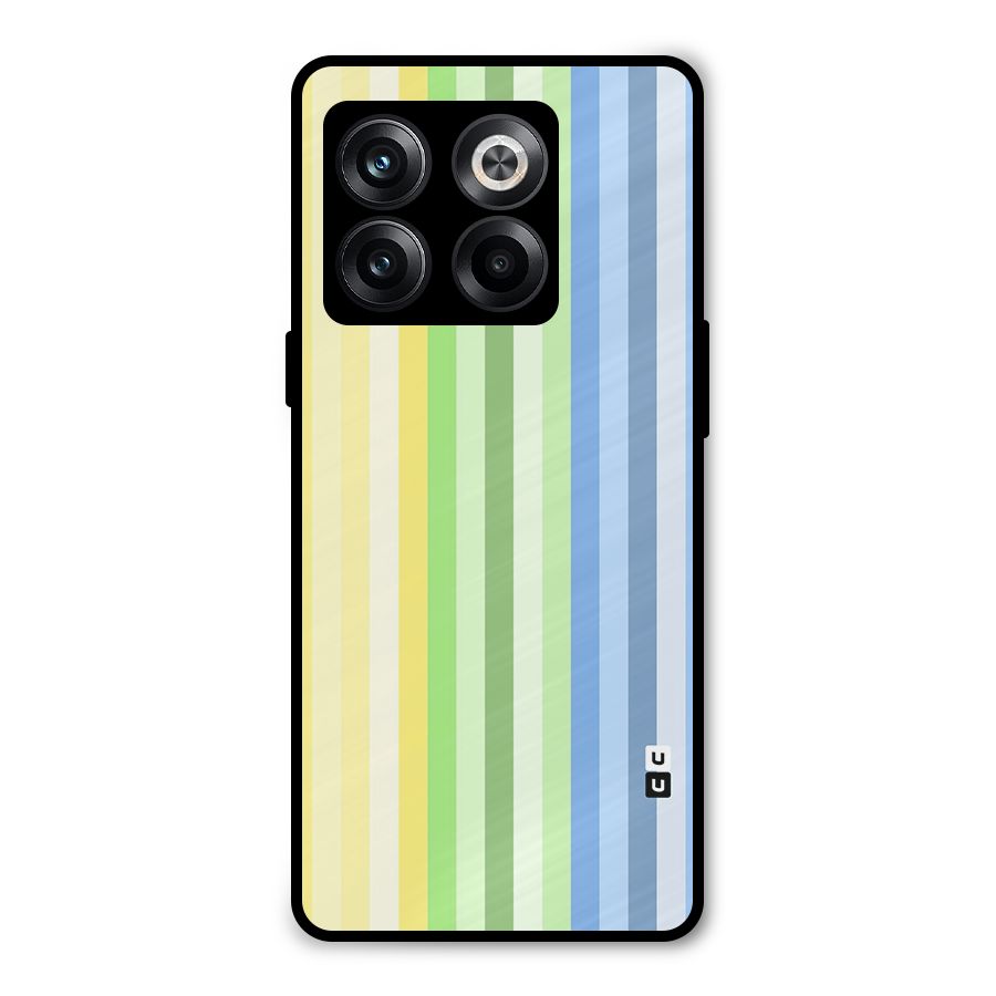 Minimal Pastel Shades Stripes Metal Back Case for OnePlus 10T