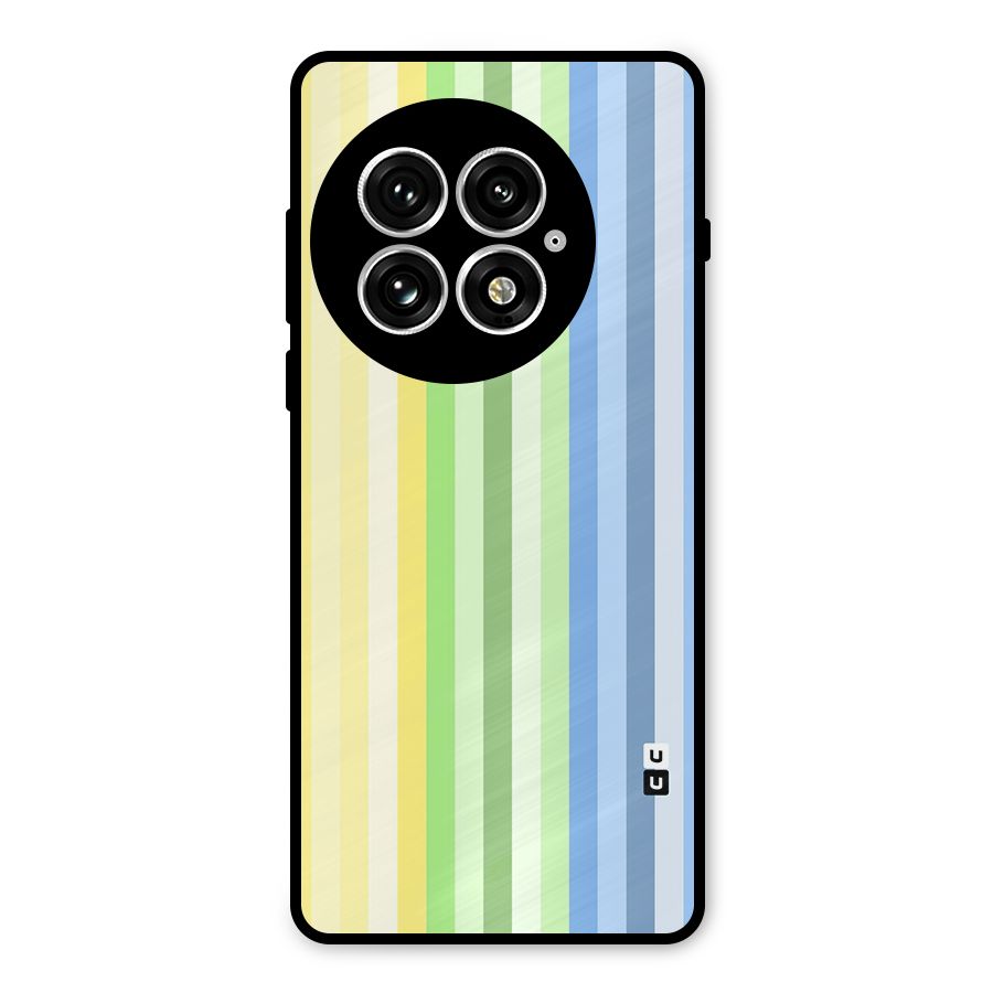 Minimal Pastel Shades Stripes Metal Back Case for OnePlus 13