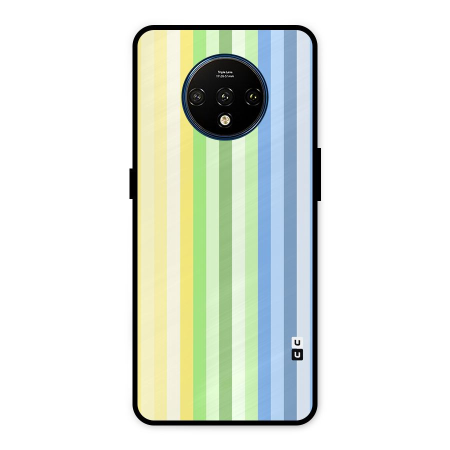 Minimal Pastel Shades Stripes Metal Back Case for OnePlus 7T