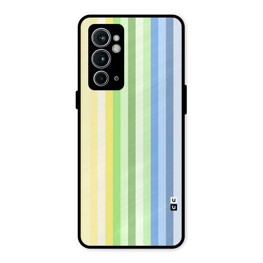 Minimal Pastel Shades Stripes Metal Back Case for OnePlus 9RT 5G